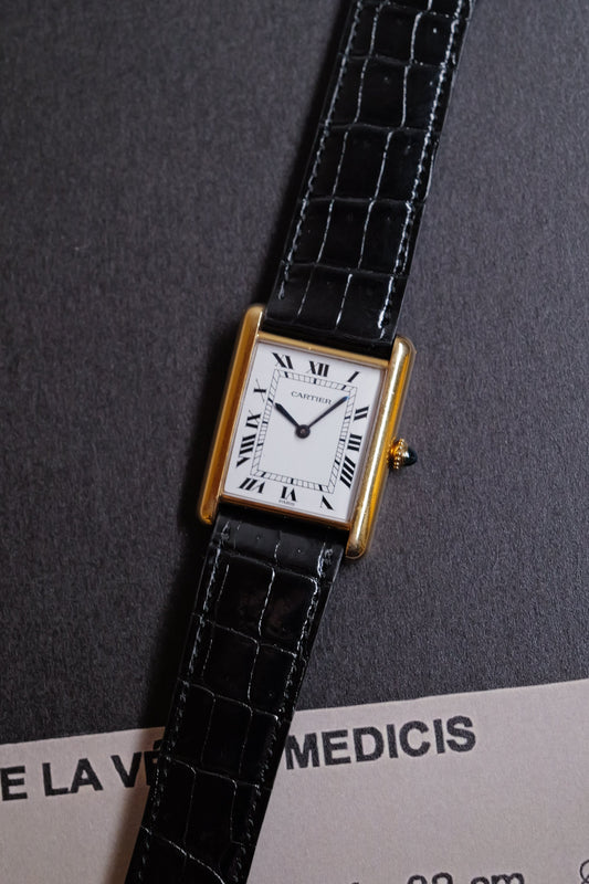 K18YG Loius Cartier Tank Paris Letter