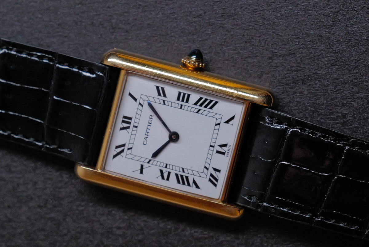 K18YG Loius Cartier Tank Paris Letter