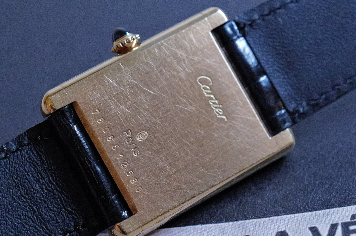 K18YG Loius Cartier Tank Paris Letter