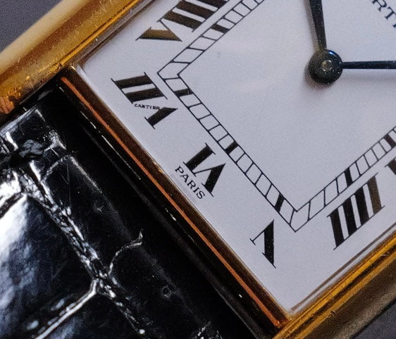 K18YG Loius Cartier Tank Paris Letter
